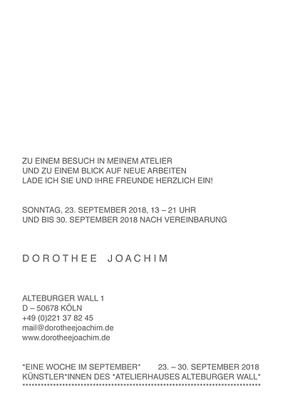 Atelier Dorothee Joachim 2018